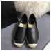 Plus Size 34-42 Women's Shoes Genuine Leather Women's Loafers Fashion Brand Flats Chevron-quilted Leather Espadrilles Shoes