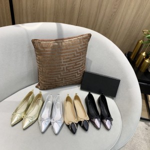 Plus Size 35-41 Women's Shoes Genuine Leather Flats Shoes For Woman Pointed Toe Ballet Shoes Sheepskin Leather Flats Brand Box