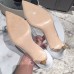 Classic Brand Women Pumps High Heels Thin Heel Pointed Toe Pumps stiletto transparent Shoes Genuine Leather and PVC Size 35-40