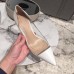 Classic Brand Women Pumps High Heels Thin Heel Pointed Toe Pumps stiletto transparent Shoes Genuine Leather and PVC Size 35-40